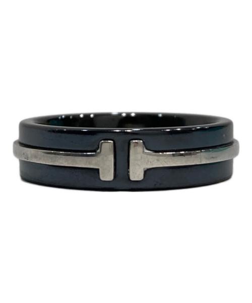 TIFFANY & Co.（ティファニー）TIFFANY & Co. (ティファニー) T TWO ナローチタンリング ブラック サイズ:15号の古着・服飾アイテム