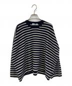 COMME des GARCONS COMME des GARCONSコムデギャルソン コムデギャルソン）の古着「ショート丈ボーダーニット」｜ネイビー×ホワイト