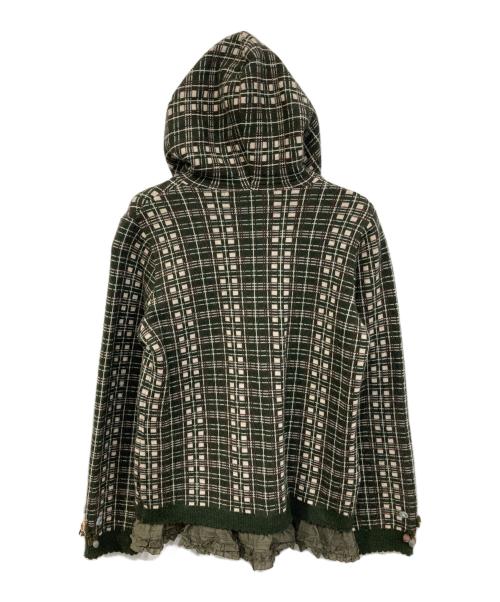PINK HOUSE（ピンクハウス）PINK HOUSE (ピンクハウス) ニットジップパーカー グリーン サイズ:SIZE Freeの古着・服飾アイテム