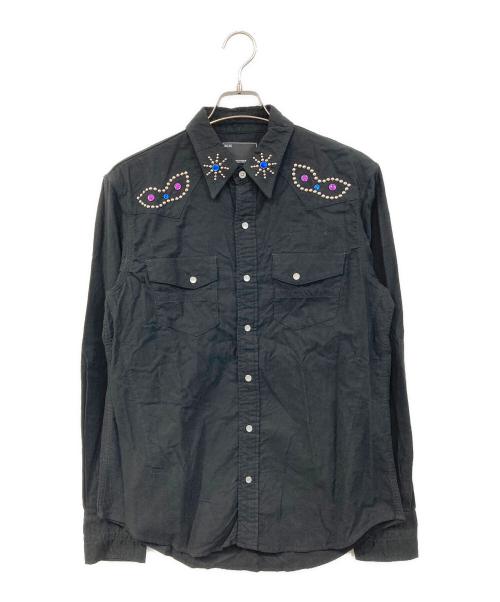 NUMBER (N)INE（ナンバーナイン）NUMBER (N)INE (ナンバーナイン) スタッズシャツ ブラック サイズ:SIZE 4の古着・服飾アイテム