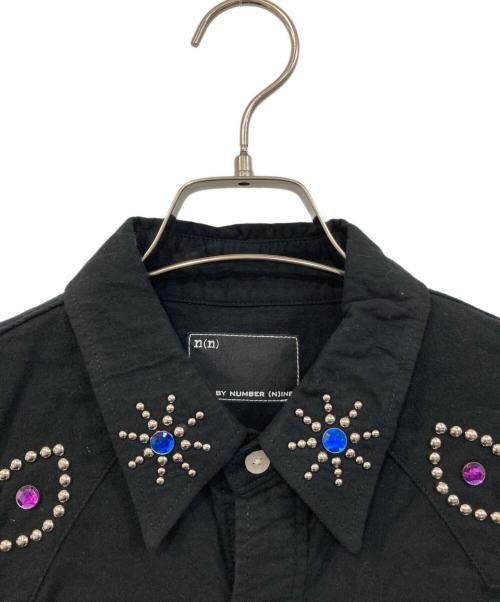 NUMBER (N)INE（ナンバーナイン）NUMBER (N)INE (ナンバーナイン) スタッズシャツ ブラック サイズ:SIZE 4の古着・服飾アイテム
