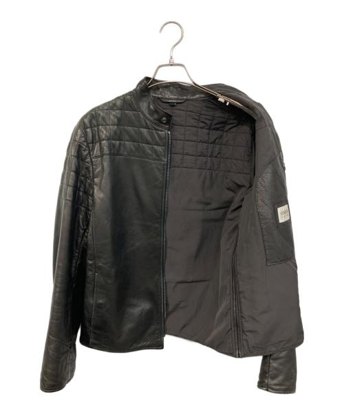 ARMANI COLLEZIONI（アルマーニ コレツィオーニ）ARMANI COLLEZIONI (アルマーニ コレツィオーニ) レザージャケット ブラック サイズ:SIZE 48の古着・服飾アイテム