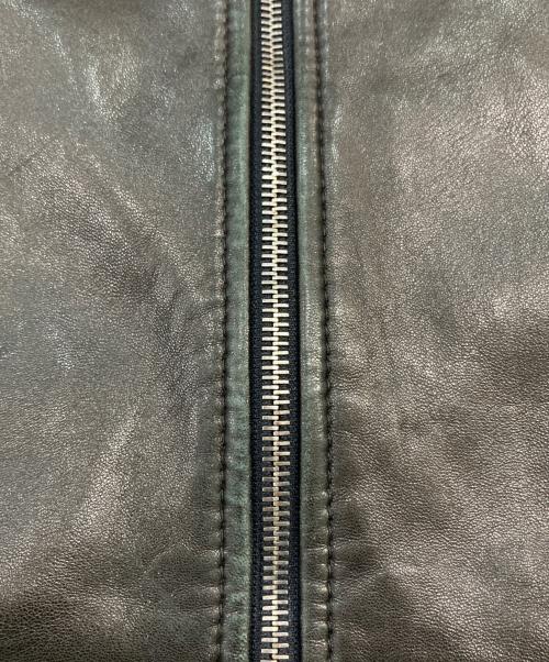 ARMANI COLLEZIONI（アルマーニ コレツィオーニ）ARMANI COLLEZIONI (アルマーニ コレツィオーニ) レザージャケット ブラック サイズ:SIZE 48の古着・服飾アイテム