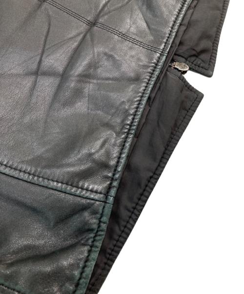 ARMANI COLLEZIONI（アルマーニ コレツィオーニ）ARMANI COLLEZIONI (アルマーニ コレツィオーニ) レザージャケット ブラック サイズ:SIZE 48の古着・服飾アイテム