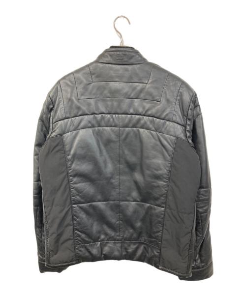 HUGO BOSS（ヒューゴ ボス）HUGO BOSS (ヒューゴ ボス) 切替シープレザージャケット ブラック サイズ:SIZE 52の古着・服飾アイテム
