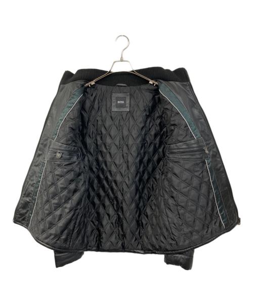 HUGO BOSS（ヒューゴ ボス）HUGO BOSS (ヒューゴ ボス) 切替シープレザージャケット ブラック サイズ:SIZE 52の古着・服飾アイテム