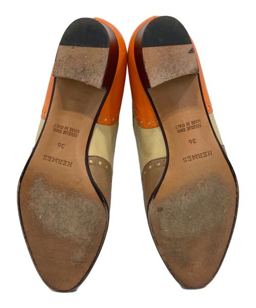 HERMES（エルメス）HERMES (エルメス) ウィングチップ レースアップシューズ ベージュ サイズ:36の古着・服飾アイテム