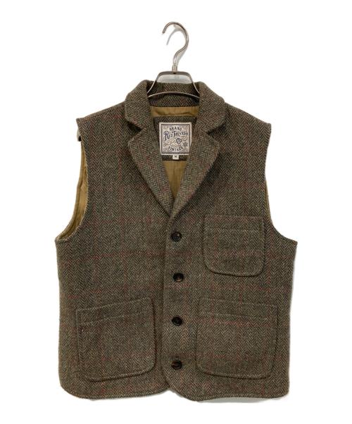 RED TORNADO（レッドトルネード）RED TORNADO (レッドトルネード) ウールヘリンボーンベスト ブラウン サイズ:SIZE Mの古着・服飾アイテム