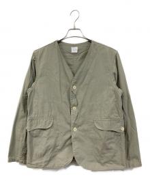 POST O'ALLS（ポストオーバーオールズ）の古着「ノーカラージャケット」｜ベージュ