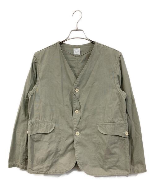 POST O'ALLS（ポストオーバーオールズ）POST O'ALLS (ポストオーバーオールズ) ノーカラージャケット ベージュ サイズ:SIZE Mの古着・服飾アイテム