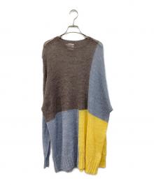 knit brary（ニット ブラリー）の古着「シルク混ニットワンピース」｜ブラウン