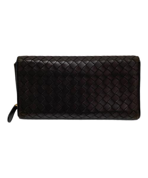 BOTTEGA VENETA（ボッテガベネタ）BOTTEGA VENETA (ボッテガベネタ) イントレチャート長財布 ブラウンの古着・服飾アイテム