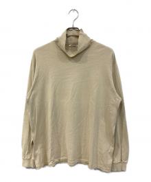 AURALEE（オーラリー）の古着「Luster Plaiting Hi Neck L/S Tee/ラスター・プレーティング・ハイネック・ロングスリーブ・ティー」｜ベージュ