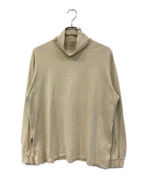 AURALEE（オーラリー）AURALEE (オーラリー) Luster Plaiting Hi Neck L/S Tee/ラスター・プレーティング・ハイネック・ロングスリーブ・ティー ベージュ サイズ:SIZE Mの古着・服飾アイテム