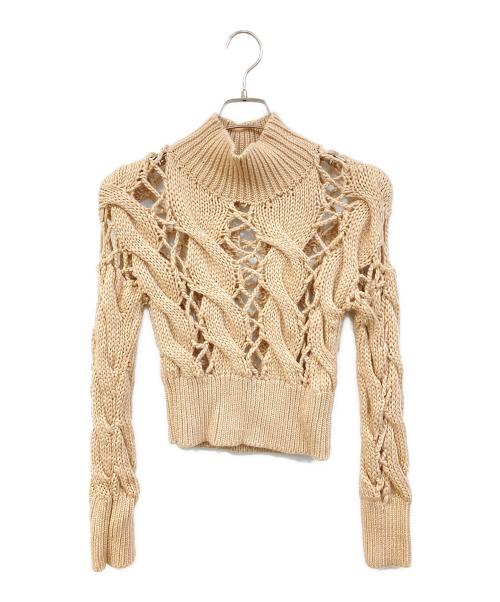 MM6 Maison Margiela（エムエムシックスメゾンマルジェラ）MM6 Maison Margiela (エムエムシックスメゾンマルジェラ) ハイネックニット ベージュ サイズ:SIZE Sの古着・服飾アイテム