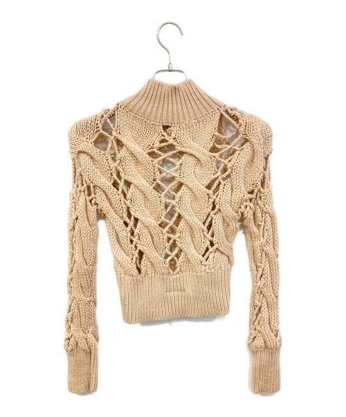 MM6 Maison Margiela（エムエムシックスメゾンマルジェラ）MM6 Maison Margiela (エムエムシックスメゾンマルジェラ) ハイネックニット ベージュ サイズ:SIZE Sの古着・服飾アイテム