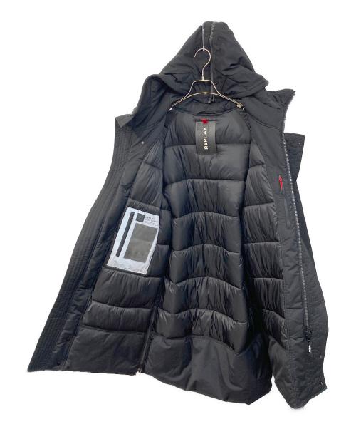 REPLAY（リプレイ）REPLAY (リプレイ) Rubber Logo Long Down Jacket/ラバー ロゴ ロング ダウン ジャケット ブラック サイズ:なしの古着・服飾アイテム