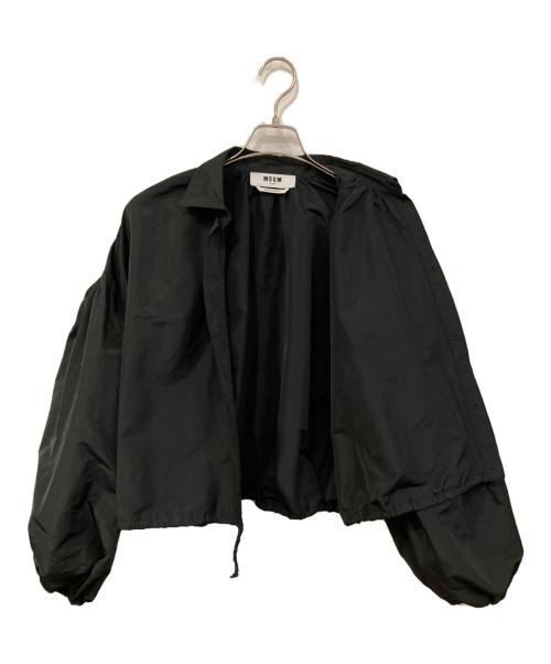 MSGM（エムエスジーエム）MSGM (エムエスジーエム) バルーンスリーブ クロップドタフタシャツ ブラック サイズ:SIZE 40の古着・服飾アイテム