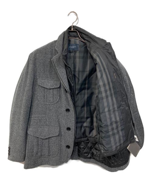 BURBERRY LONDON（バーバリーロンドン）BURBERRY LONDON (バーバリーロンドン) ダウンベスト付きウールジャケット グレー サイズ:SIZE LL 未使用品の古着・服飾アイテム