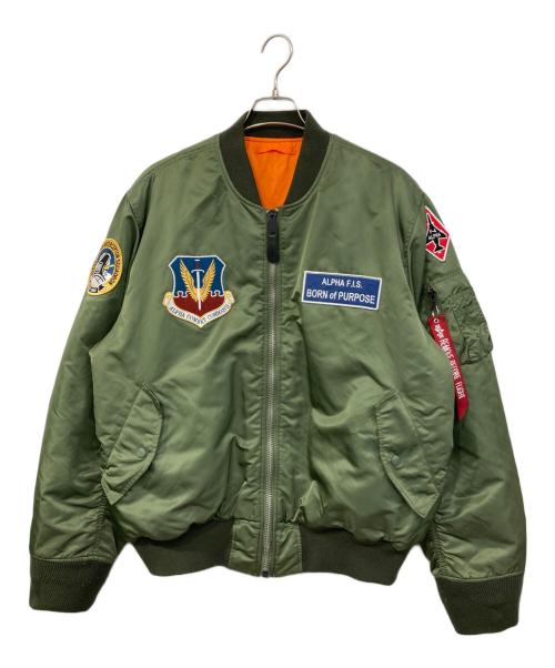 ALPHA（アルファ）ALPHA (アルファ) タイトフィット フライトジャケット グリーン サイズ:SIZE 3Lの古着・服飾アイテム