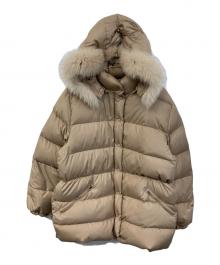 MONCLER（モンクレール）の古着「ファーダウンコート」｜ブラウン