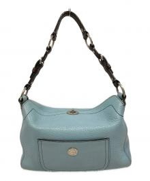COACH（コーチ）の古着「チェルシーターンロックホーボー レザー ショルダーバッグ」｜スカイブルー