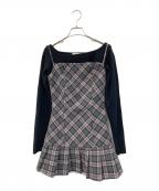 ANDMARYアンドマリー）の古着「Selena check mini dress/セレーナ・チェック・ミニ・ドレス」｜ピンク