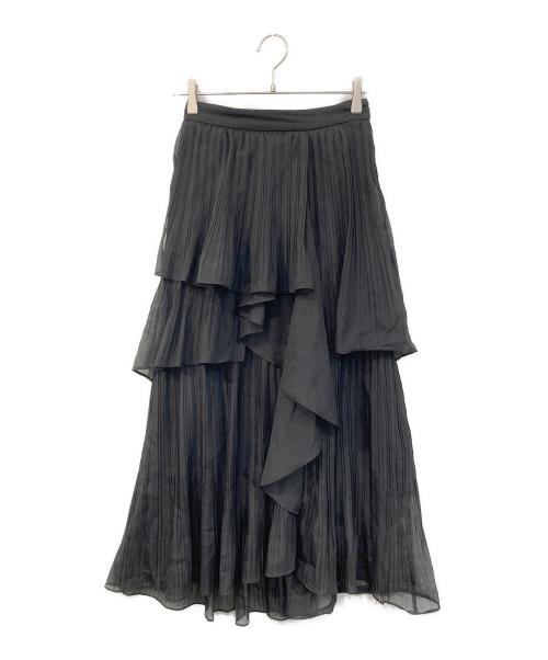 Snidel（スナイデル）Snidel (スナイデル) ストレートプリーツティアードスカート ブラック サイズ:SIZE 0の古着・服飾アイテム