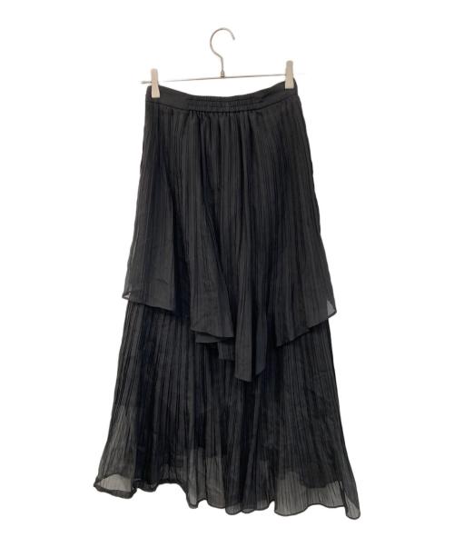 Snidel（スナイデル）Snidel (スナイデル) ストレートプリーツティアードスカート ブラック サイズ:SIZE 0の古着・服飾アイテム