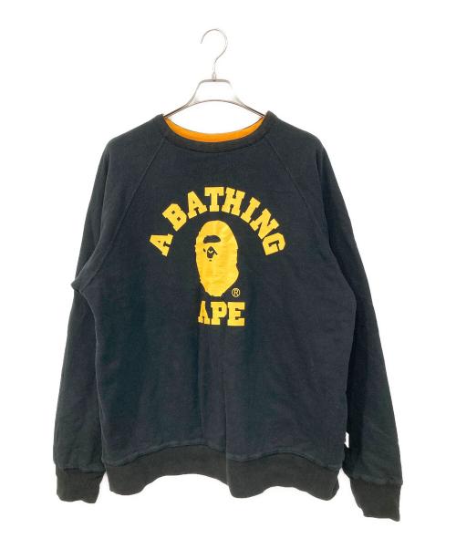 A BATHING APE（アベイシングエイプ）A BATHING APE (アベイシングエイプ) ダブルフェイススウェット ブラック サイズ:SIZE Lの古着・服飾アイテム