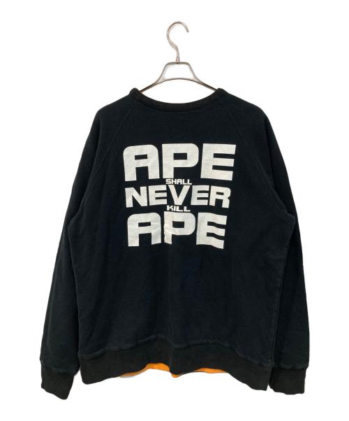 A BATHING APE（アベイシングエイプ）A BATHING APE (アベイシングエイプ) ダブルフェイススウェット ブラック サイズ:SIZE Lの古着・服飾アイテム