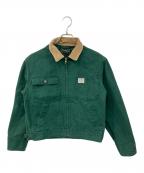 POLO COUNTRYポロカントリー）の古着「ダックキャンパスワークジャケット」｜グリーン×ベージュ