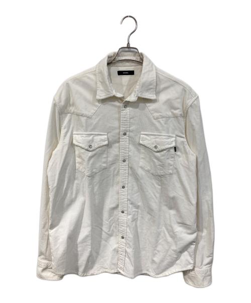 DIESEL（ディーゼル）DIESEL (ディーゼル) コーデュロウエスタンイシャツ ホワイト サイズ:XXLの古着・服飾アイテム