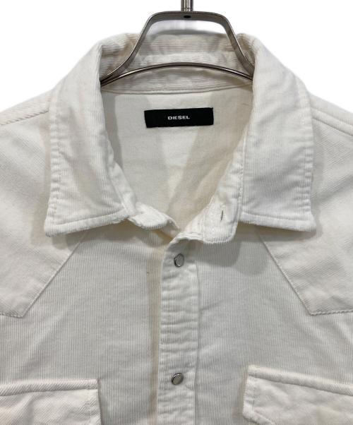 DIESEL（ディーゼル）DIESEL (ディーゼル) コーデュロウエスタンイシャツ ホワイト サイズ:XXLの古着・服飾アイテム