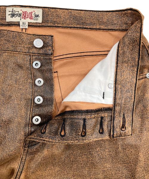 stussy（ステューシー）stussy (ステューシー) BIG OL JEAN COATED COTTON/ビッグ・オール・ジーンズ・コーテッド・コットン ブラウン サイズ:SIZE 30の古着・服飾アイテム