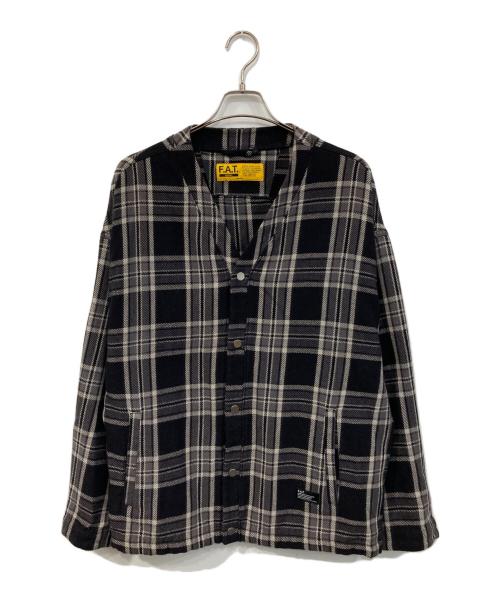 FAT（エフエーティー）FAT (エフエーティー) 肉厚ネルタータンチェックカーディガン ブラック サイズ:なしの古着・服飾アイテム