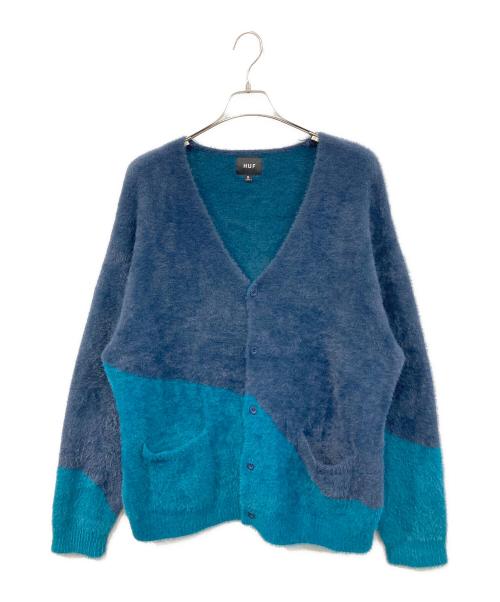 HUF（ハフ）HUF (ハフ) マージン・ニット・カーディガン ブルー サイズ:SIZE XLの古着・服飾アイテム