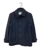 ）の古着「PURE WOOL MELTON/ピュア ウール メルトン　 シングル Pコート」｜ネイビー