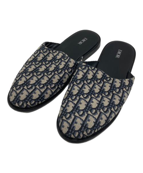 Dior（ディオール）Dior (ディオール) オブリーク柄ミュール ベージュ×ブラック サイズ:SIZE 42の古着・服飾アイテム