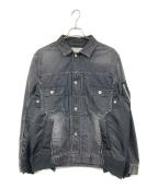 sacaiサカイ）の古着「Denim × MA-1 Jacket/デニム・エムエーワン・ジャケット」｜ブラック