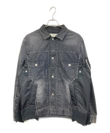sacai（サカイ）の古着「Denim × MA-1 Jacket/デニム・エムエーワン・ジャケット」｜ブラック