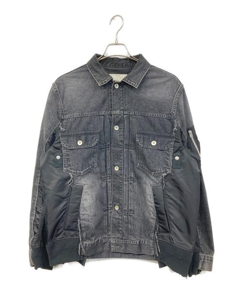 sacai（サカイ）sacai (サカイ) Denim × MA-1 Jacket/デニム・エムエーワン・ジャケット ブラック サイズ:SIZE 3の古着・服飾アイテム
