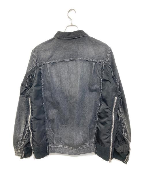 sacai（サカイ）sacai (サカイ) Denim × MA-1 Jacket/デニム・エムエーワン・ジャケット ブラック サイズ:SIZE 3の古着・服飾アイテム