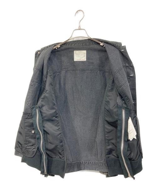 sacai（サカイ）sacai (サカイ) Denim × MA-1 Jacket/デニム・エムエーワン・ジャケット ブラック サイズ:SIZE 3の古着・服飾アイテム