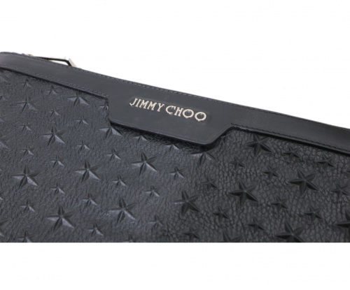 JIMMY CHOO（ジミーチュウ）JIMMY CHOO (ジミーチュウ) クラッチバッグ ブラックの古着・服飾アイテム