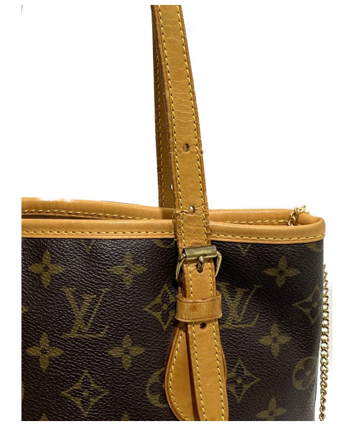 LOUIS VUITTON（ルイ ヴィトン）LOUIS VUITTON (ルイヴィトン) プチ・バケットトートバック ブラウン モノグラム M42238 DK0191の古着・服飾アイテム