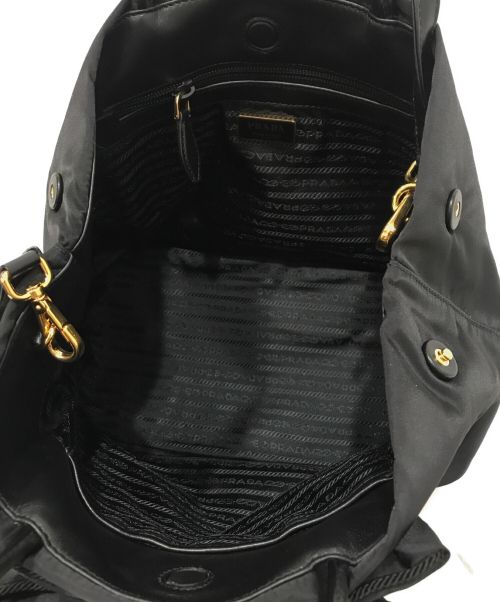 PRADA（プラダ）PRADA (プラダ) 2WAYロゴリボンバッグ ブラックの古着・服飾アイテム