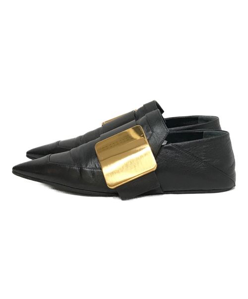 JIL SANDER（ジルサンダー）JIL SANDER (ジルサンダー) タッチストラップレザーローファー ブラック サイズ:35の古着・服飾アイテム