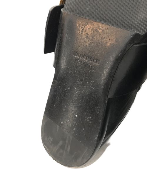 JIL SANDER（ジルサンダー）JIL SANDER (ジルサンダー) タッチストラップレザーローファー ブラック サイズ:35の古着・服飾アイテム