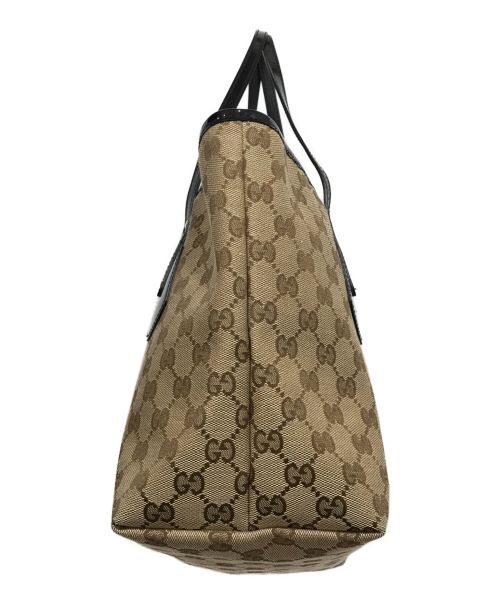 GUCCI（グッチ）GUCCI (グッチ) GGキャンバス エナメル トートバッグ ベージュの古着・服飾アイテム